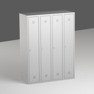 FOUR-DOOR WARDROBE WITH SHELF AND HOOKS