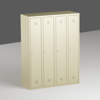 FOUR-DOOR WARDROBE WITH SHELF AND HOOKS