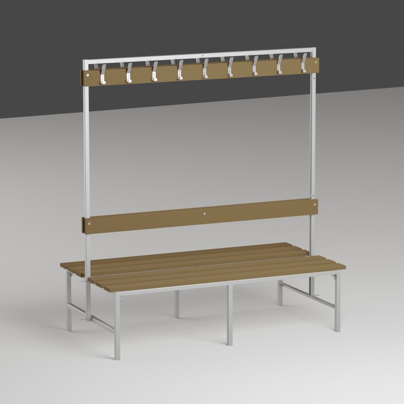 DOUBLE-SIDED METAL BENCH WITH SUPPORT AND HANGER, RP2-S15L